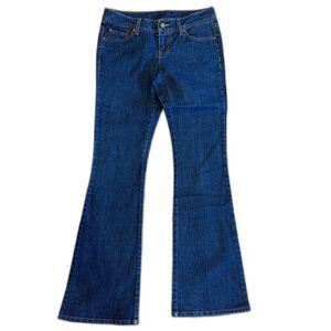 SO Y2K Low-Rise Dark Wash Flare Jeans - Size 7 Long